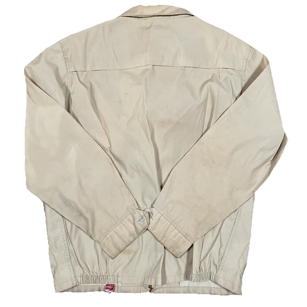 Vintage McGregor Jacket 44 Beige Drizzler Full Zip USA Talon Stains - Picture 2 of 11